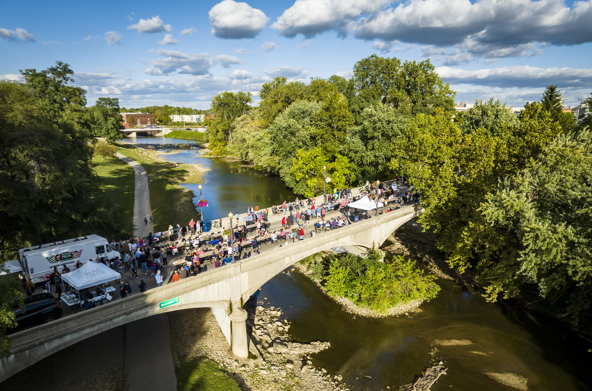 Drone view of the 2022 Bridge Dinner