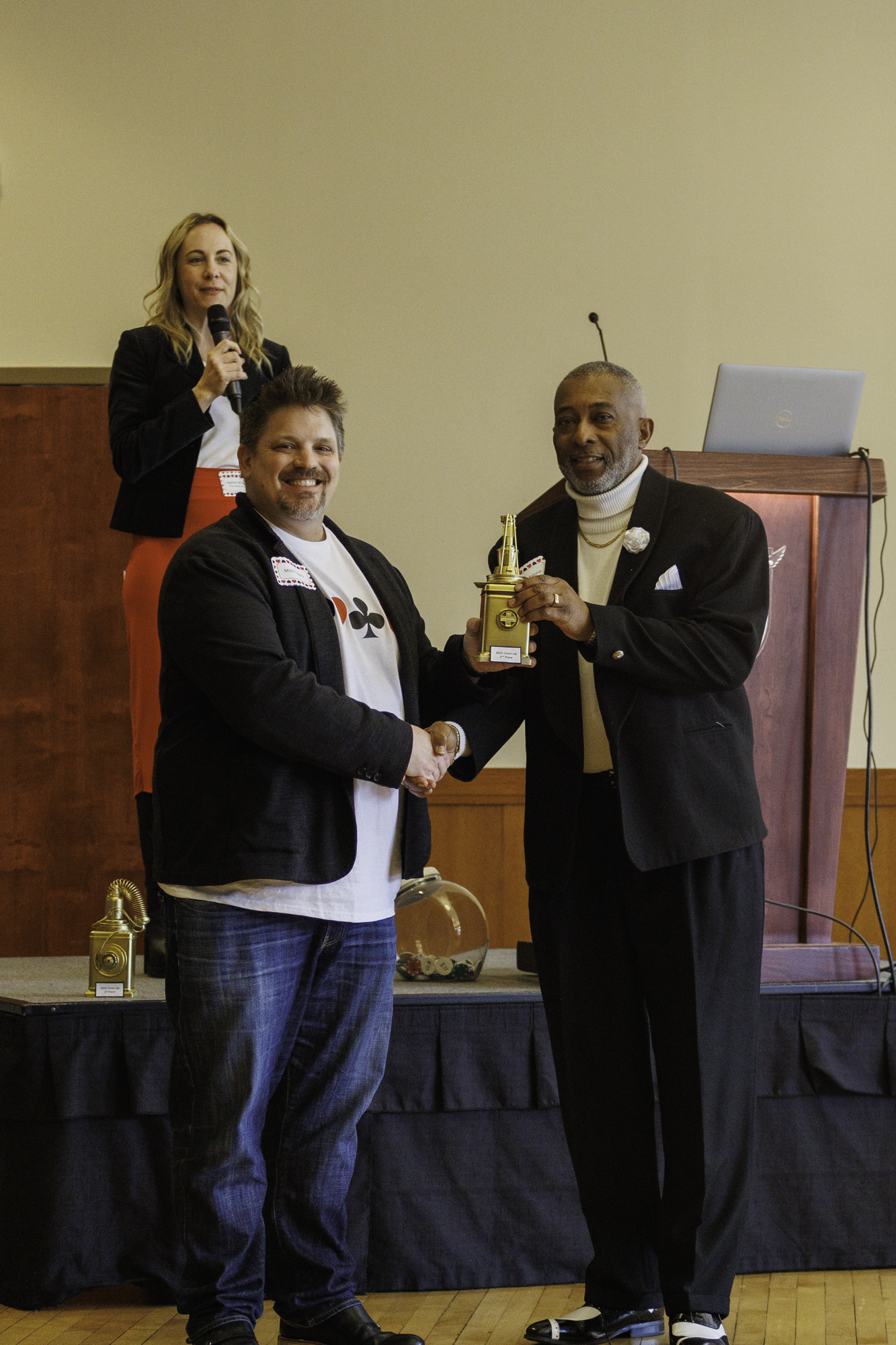 Awarding the second place prize